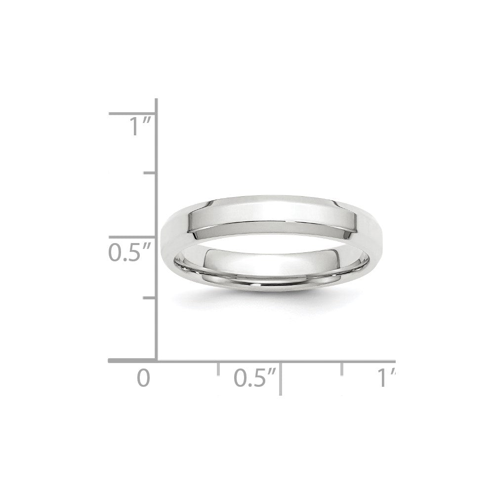 14k White Gold 4mm Beveled Edge Comfort Fit Wedding Band
