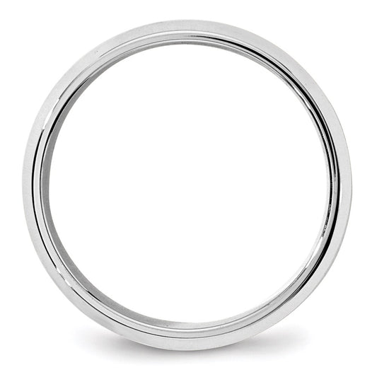 14k White Gold 7mm Beveled Edge Comfort Fit Wedding Band