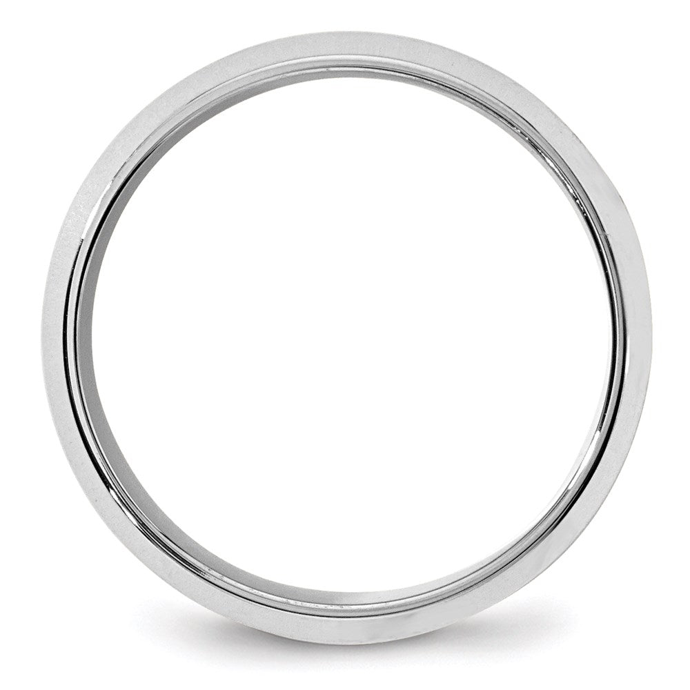 14k White Gold 8mm Beveled Edge Comfort Fit Wedding Band