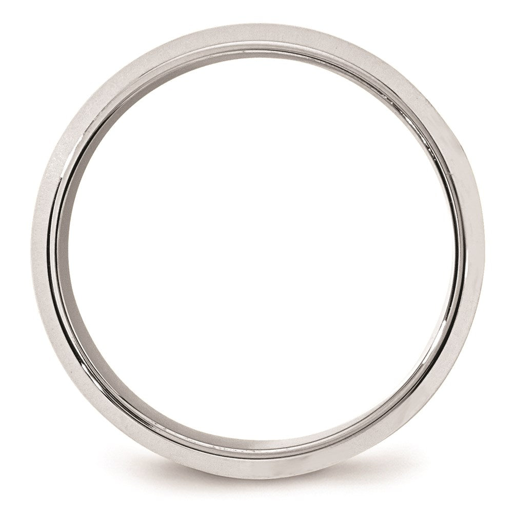 14k White Gold 8mm Beveled Edge Comfort Fit Wedding Band