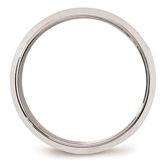 14k White Gold 8mm Beveled Edge Comfort Fit Wedding Band