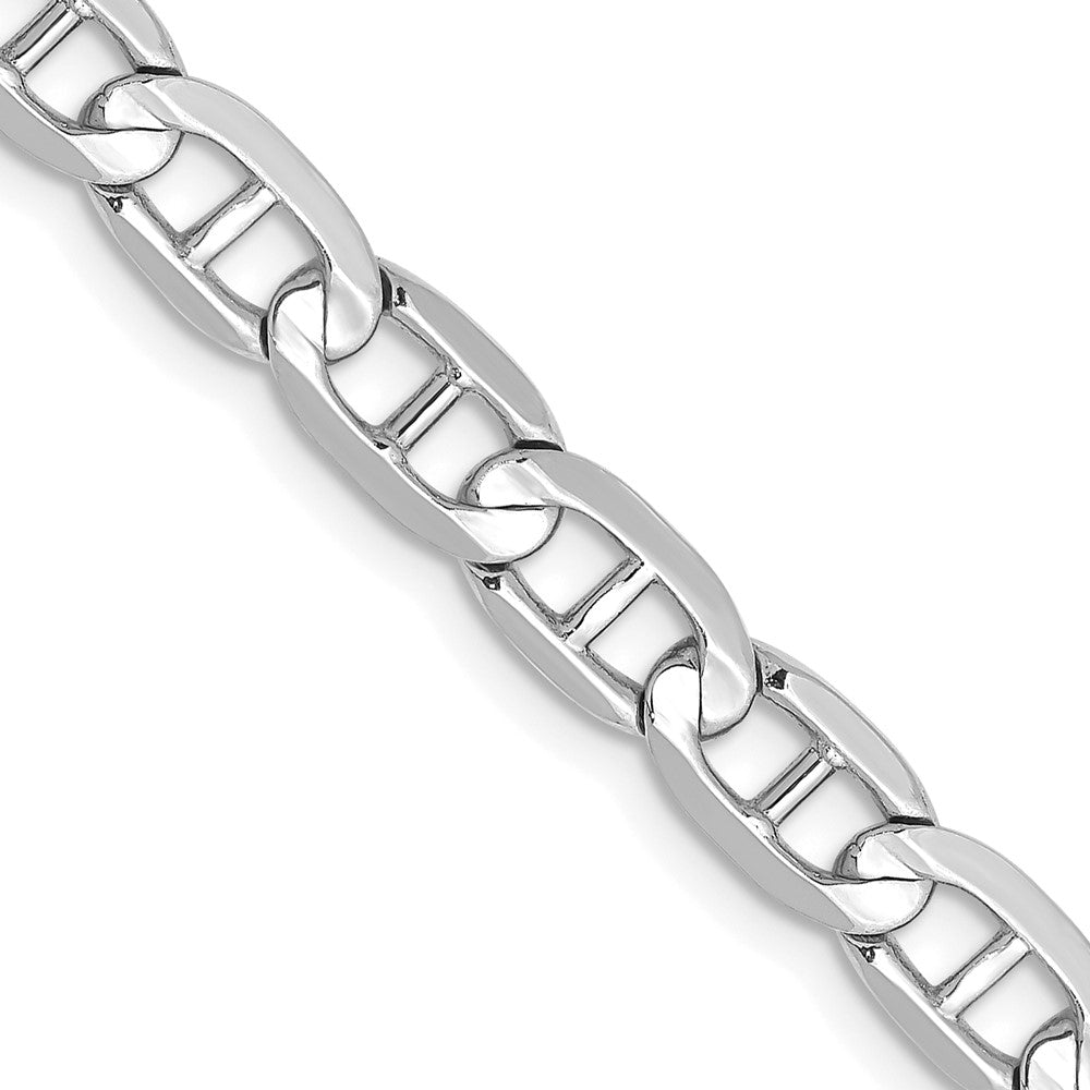 14K White Gold 5.25mm Concave Anchor with Lobster Clasp Chain