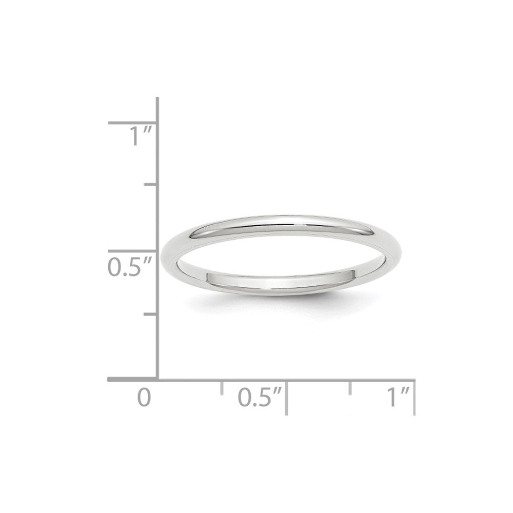 14k White Gold 2mm Standard Weight Comfort Fit Wedding Band