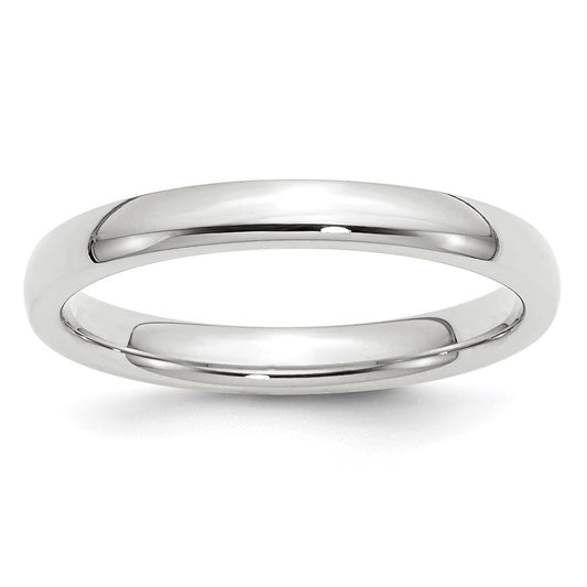 14k White Gold 3mm Standard Weight Comfort Fit Wedding Band 