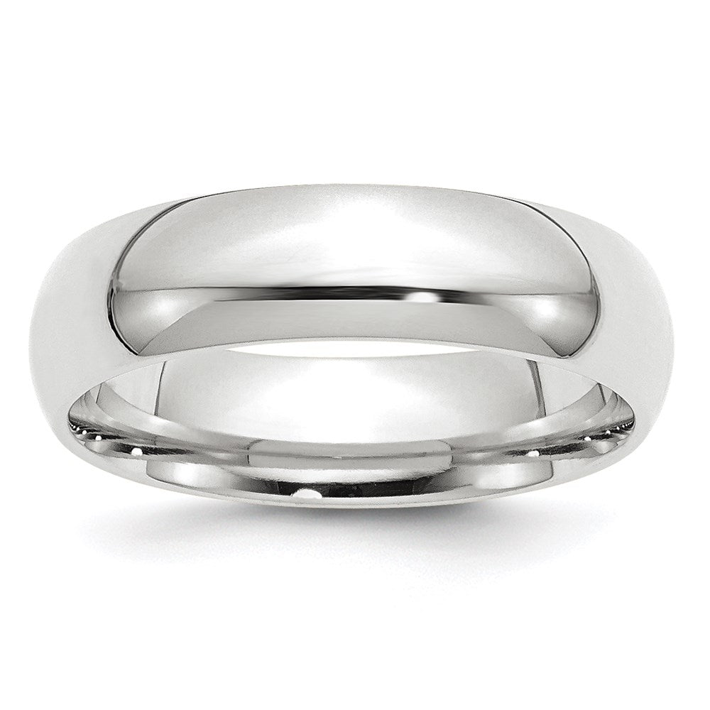 14k White Gold 6mm Standard Weight Comfort Fit Wedding Band 