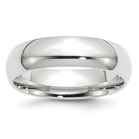 14k White Gold 6mm Standard Weight Comfort Fit Wedding Band 