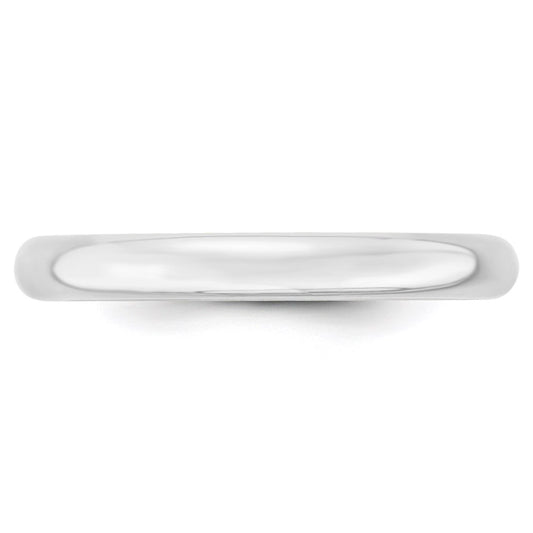 14k White Gold 3mm Lightweight Comfort Fit Wedding Band