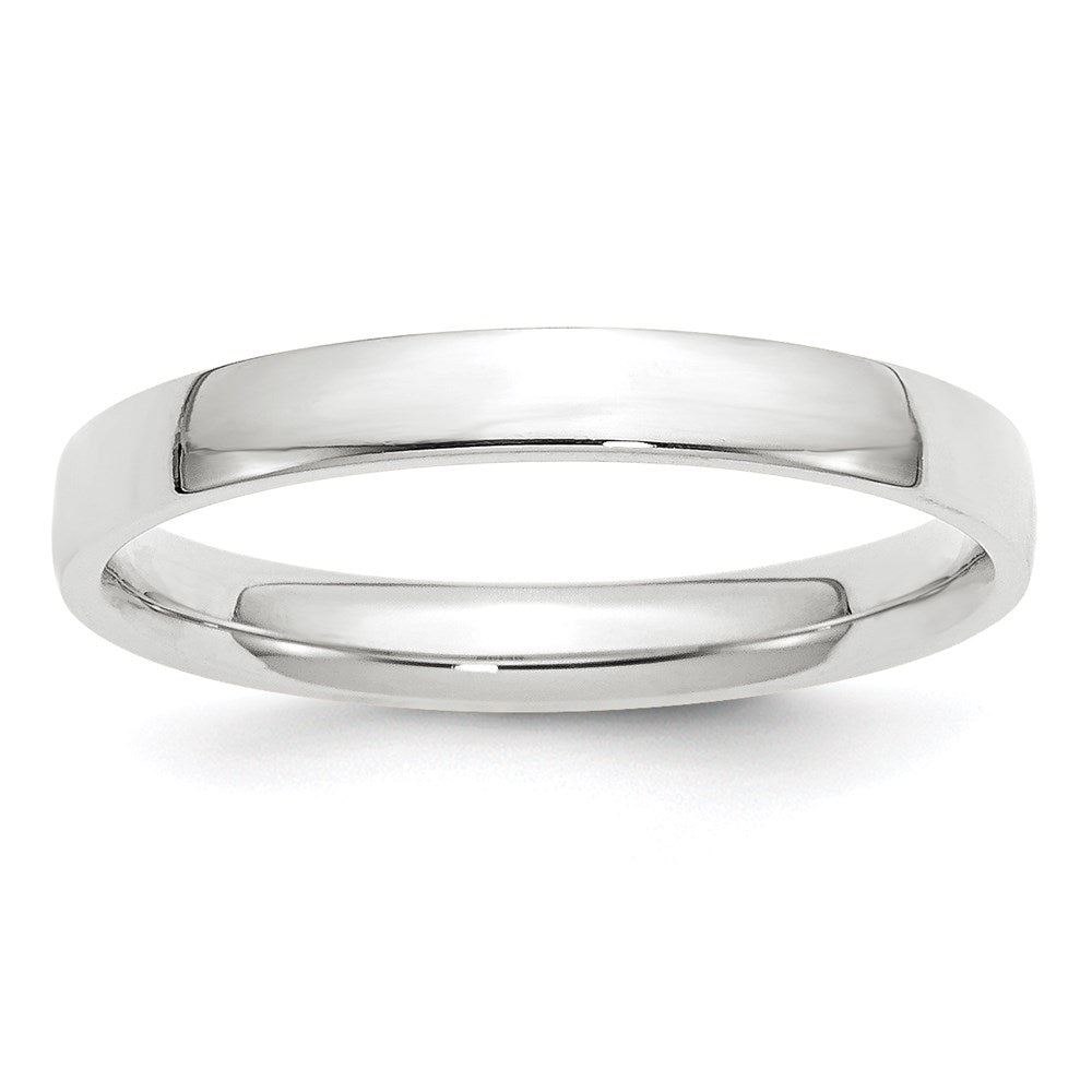 14k White Gold 3mm Lightweight Comfort Fit Wedding Band 
