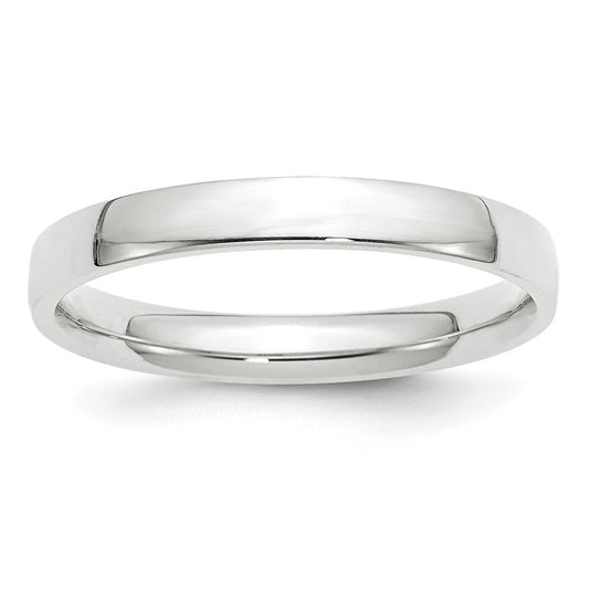 14k White Gold 3mm Lightweight Comfort Fit Wedding Band 