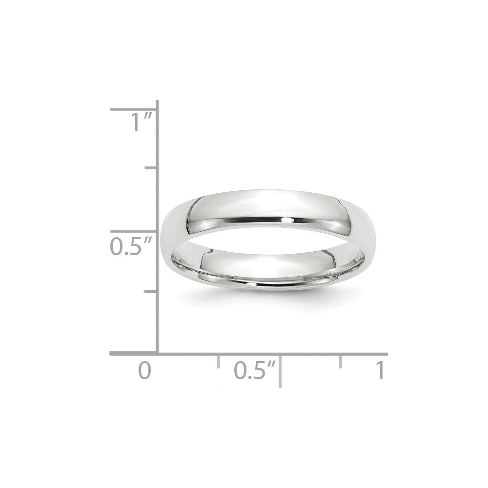 14k White Gold 4mm Lightweight Comfort Fit Wedding Band