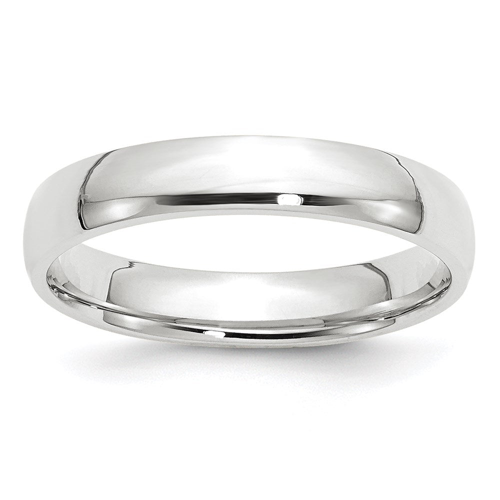 14k White Gold 4mm Lightweight Comfort Fit Wedding Band 