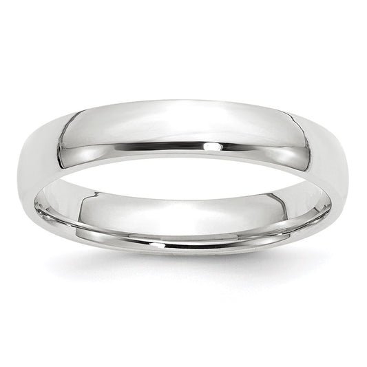 14k White Gold 4mm Lightweight Comfort Fit Wedding Band 