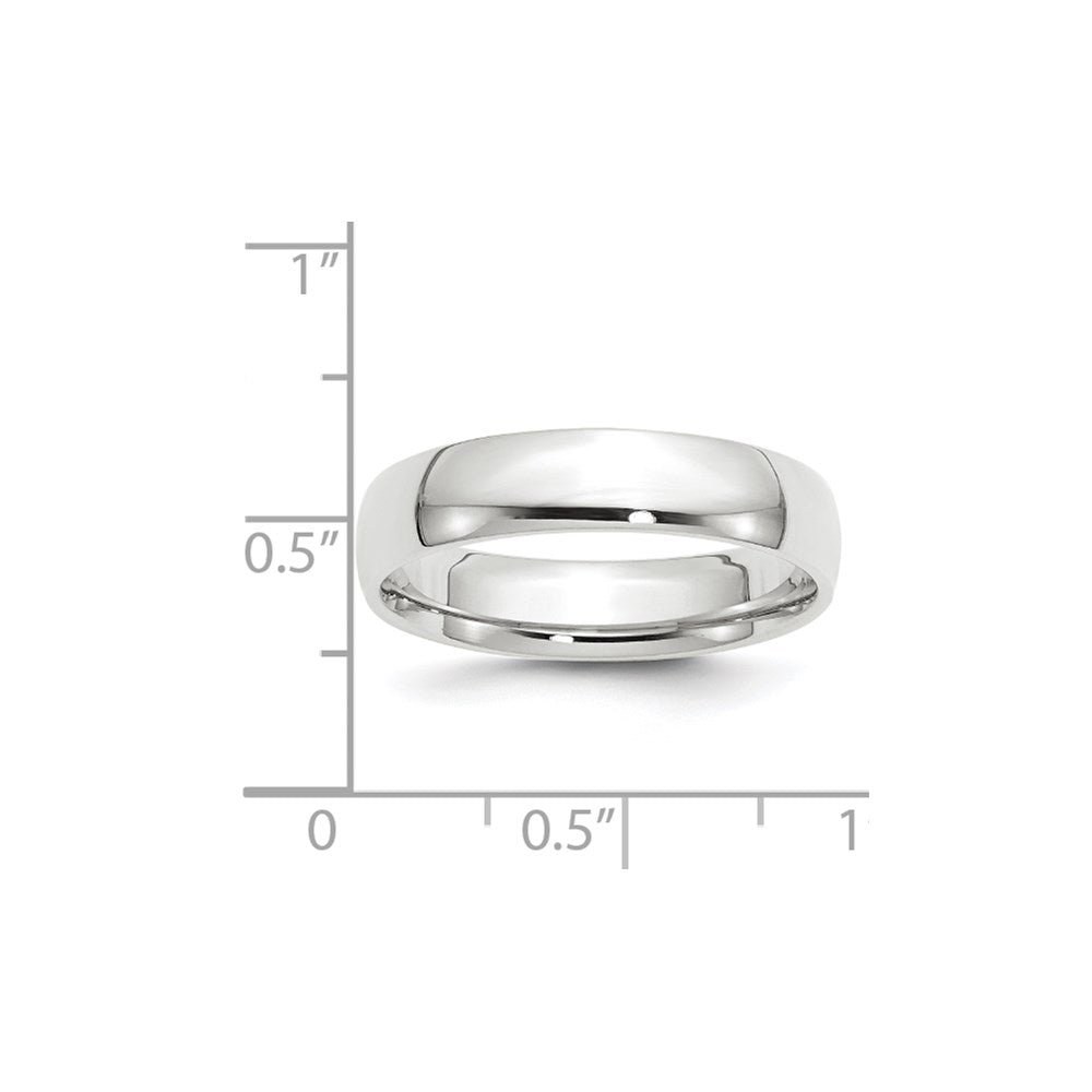 14k White Gold 5mm Lightweight Comfort Fit Wedding Band