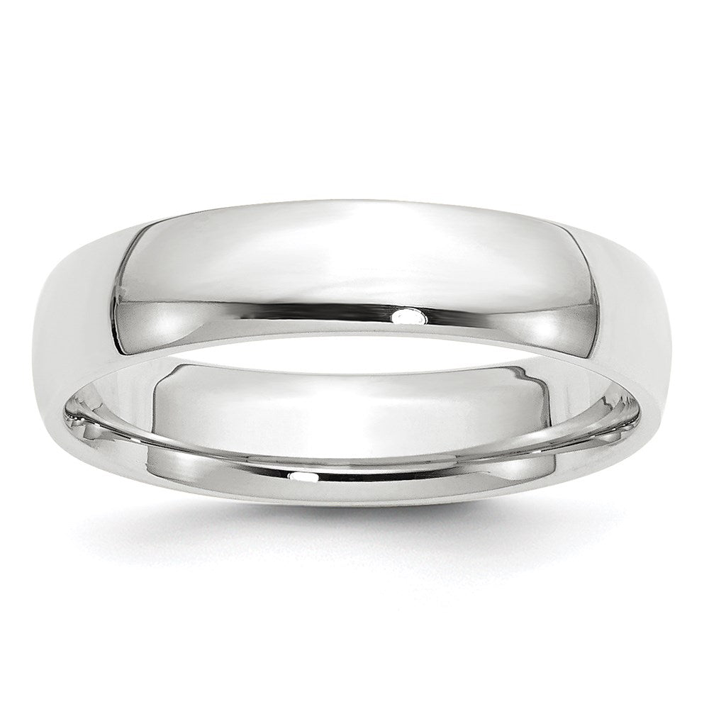 14k White Gold 5mm Lightweight Comfort Fit Wedding Band 