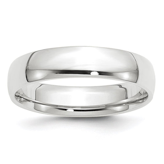 14k White Gold 5mm Lightweight Comfort Fit Wedding Band 
