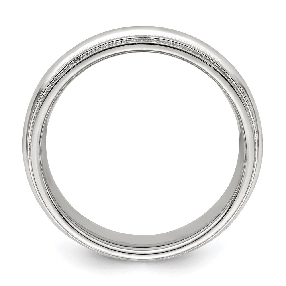 14k White Gold 6mm Double Milgrain Comfort Fit Wedding Band