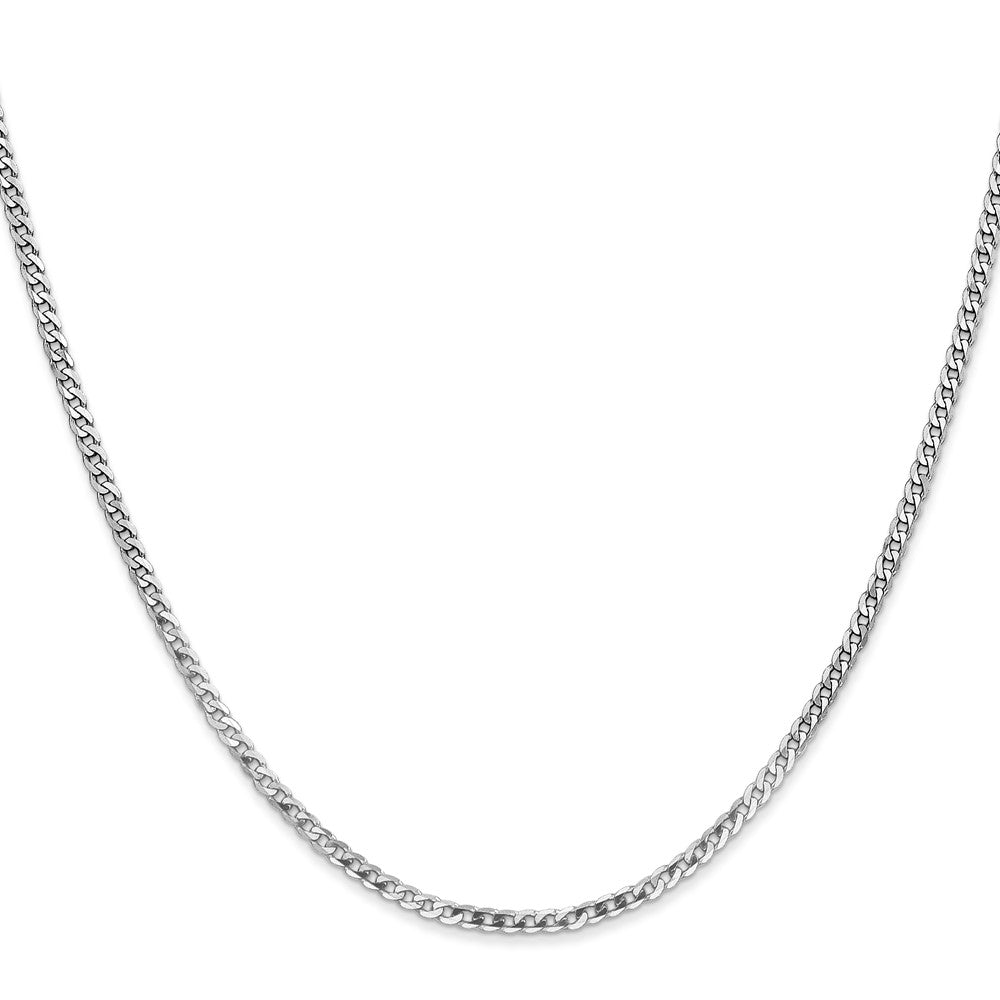 14k White Gold 2.2mm Flat Beveled Curb Chain