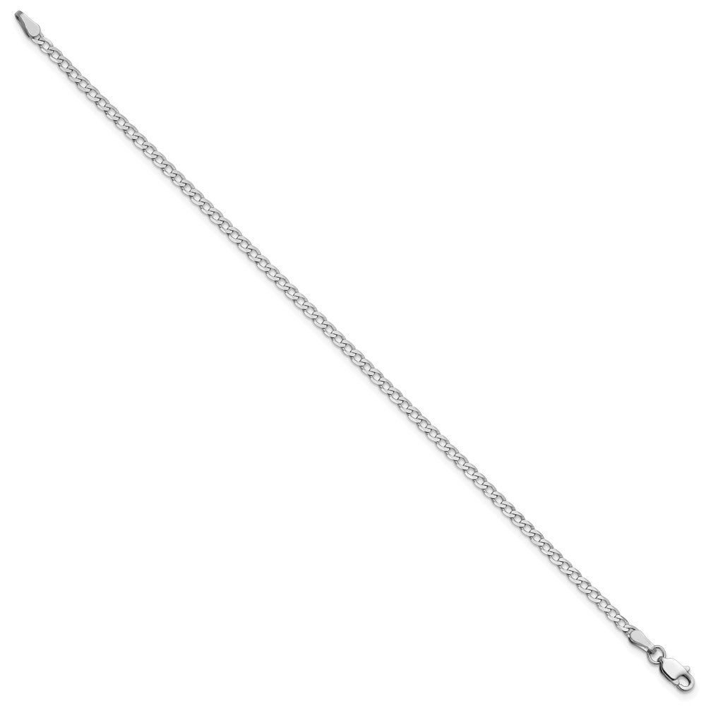14k White Gold 2.2mm Flat Beveled Curb Chain