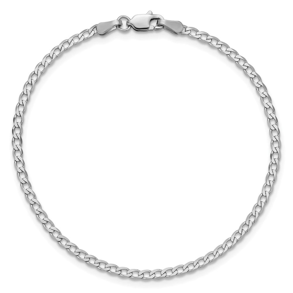 14k White Gold 2.2mm Flat Beveled Curb Chain