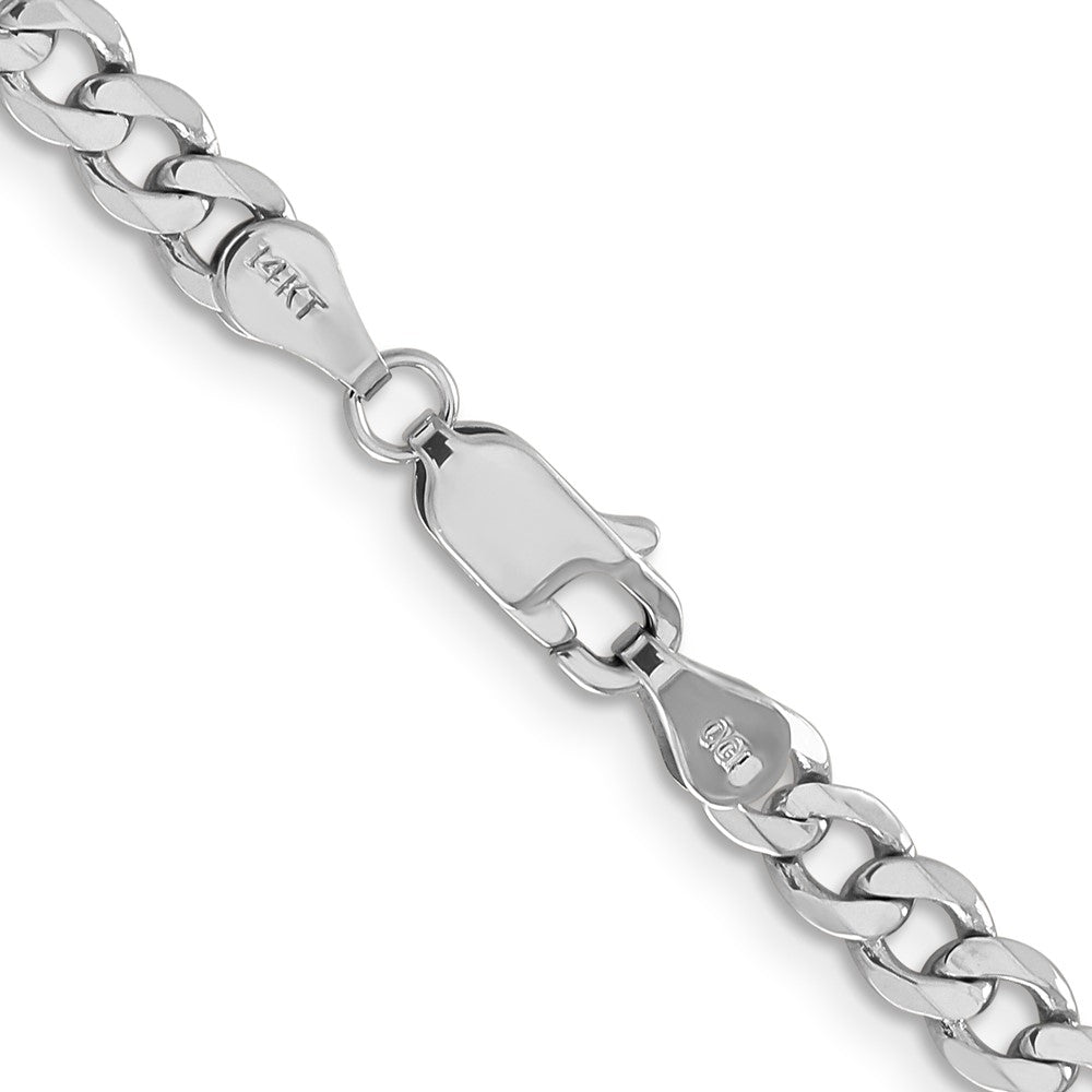 14K White Gold 4.5mm Flat Figaro with Lobster Clasp Chain