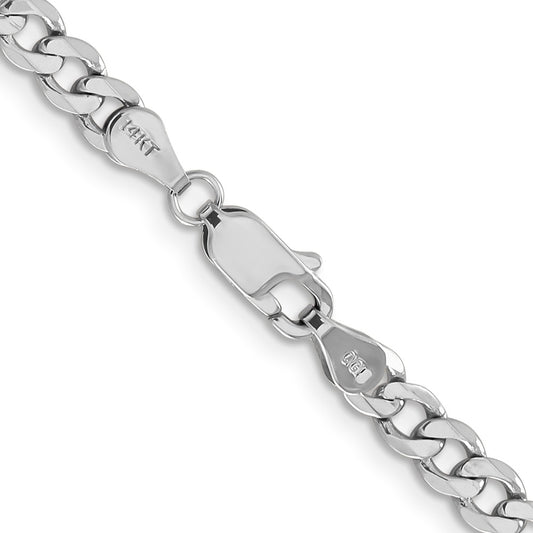 14K White Gold 4.5mm Flat Figaro with Lobster Clasp Chain