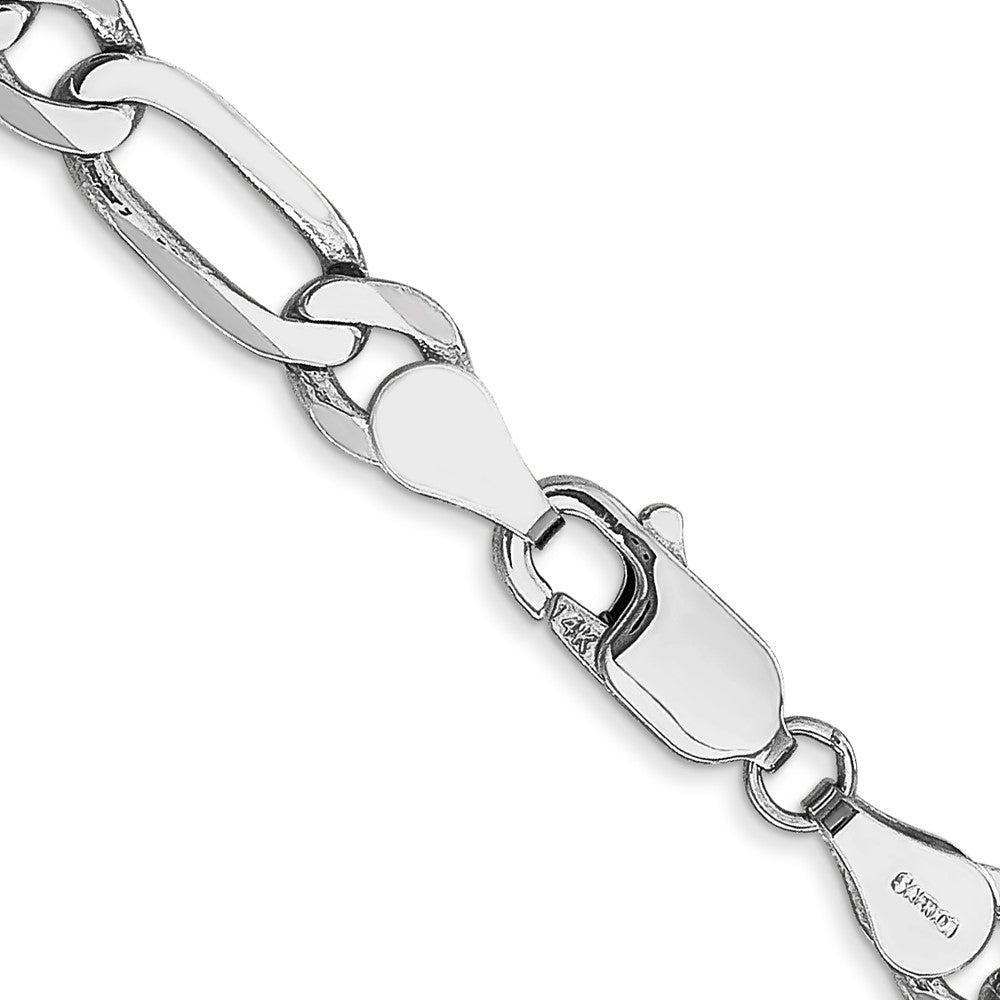 14K White Gold 5.5mm Flat Figaro with Lobster Clasp Chain