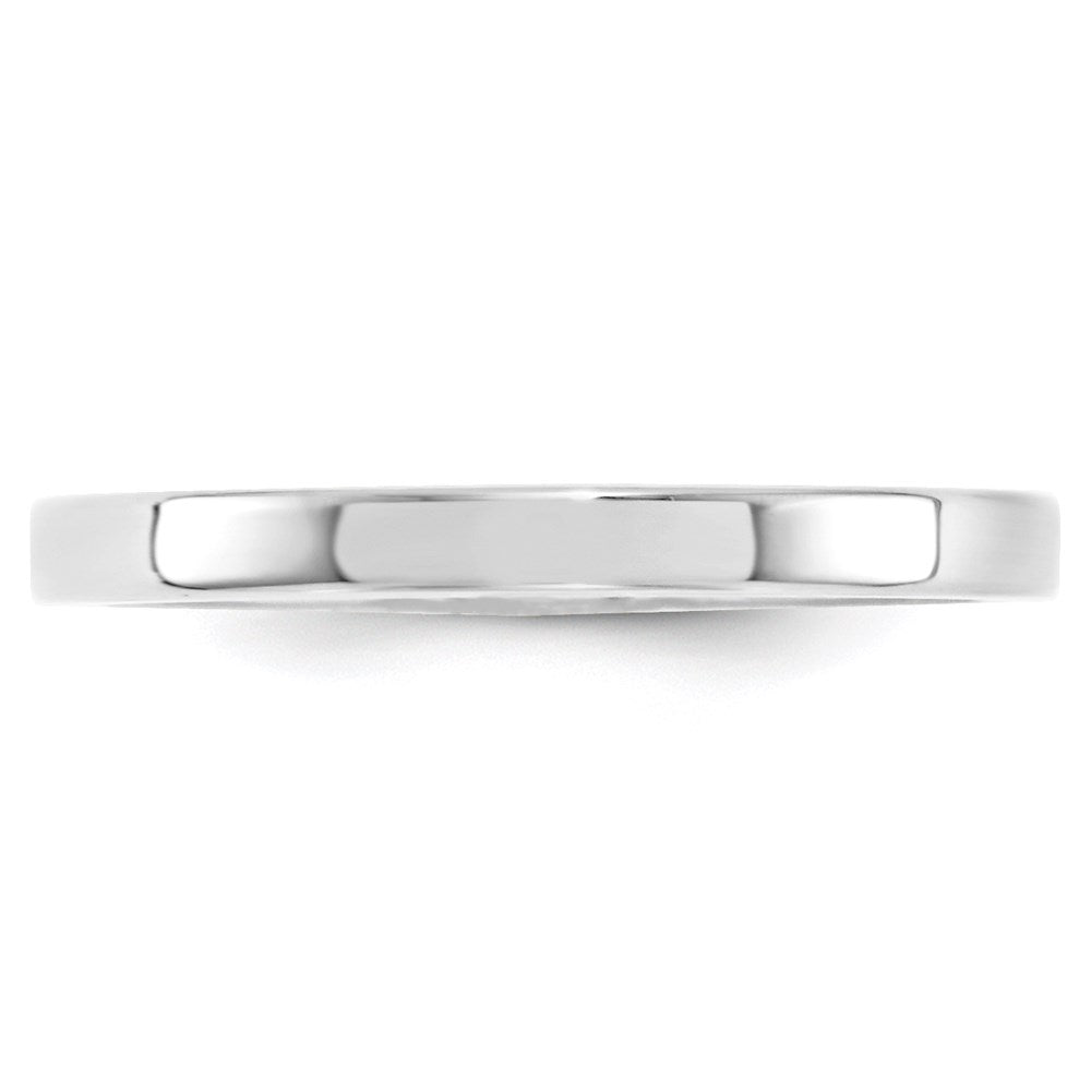 14k White Gold 2.5mm Standard Weight Flat Comfort Fit Wedding Band