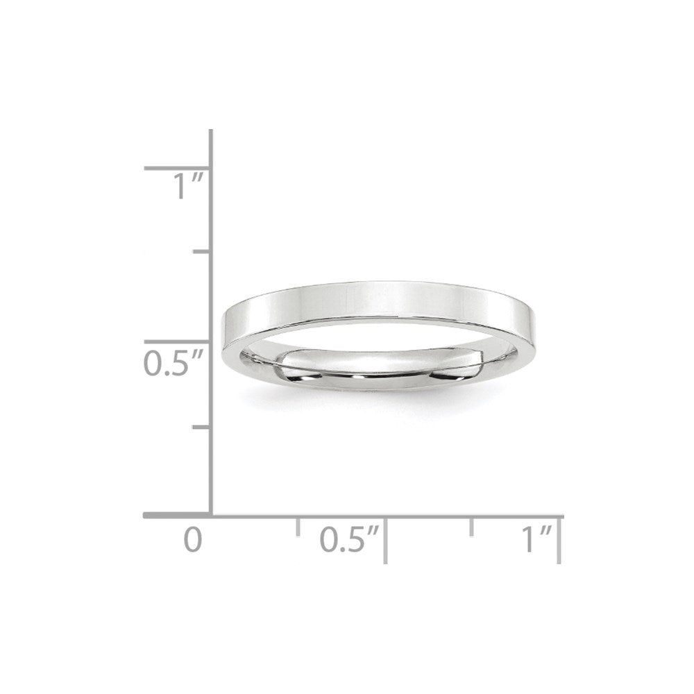 14k White Gold 3mm Standard Weight Flat Comfort Fit Wedding Band