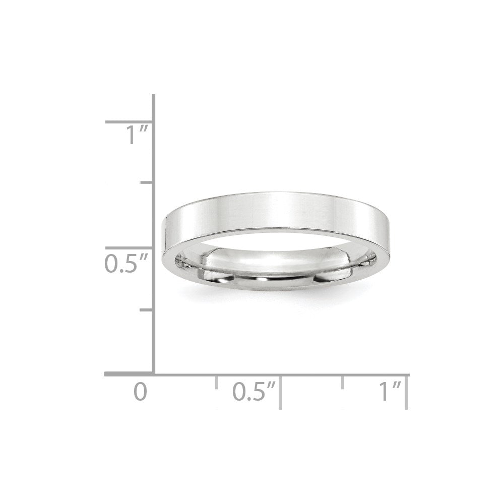 14k White Gold 4mm Standard Weight Flat Comfort Fit Wedding Band