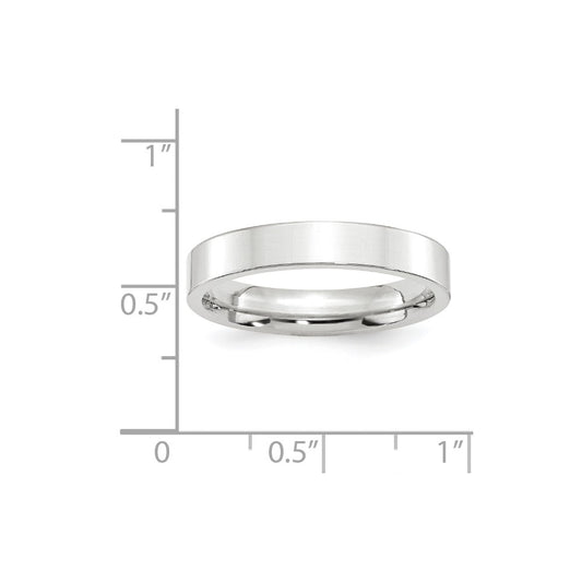 14k White Gold 4mm Standard Weight Flat Comfort Fit Wedding Band