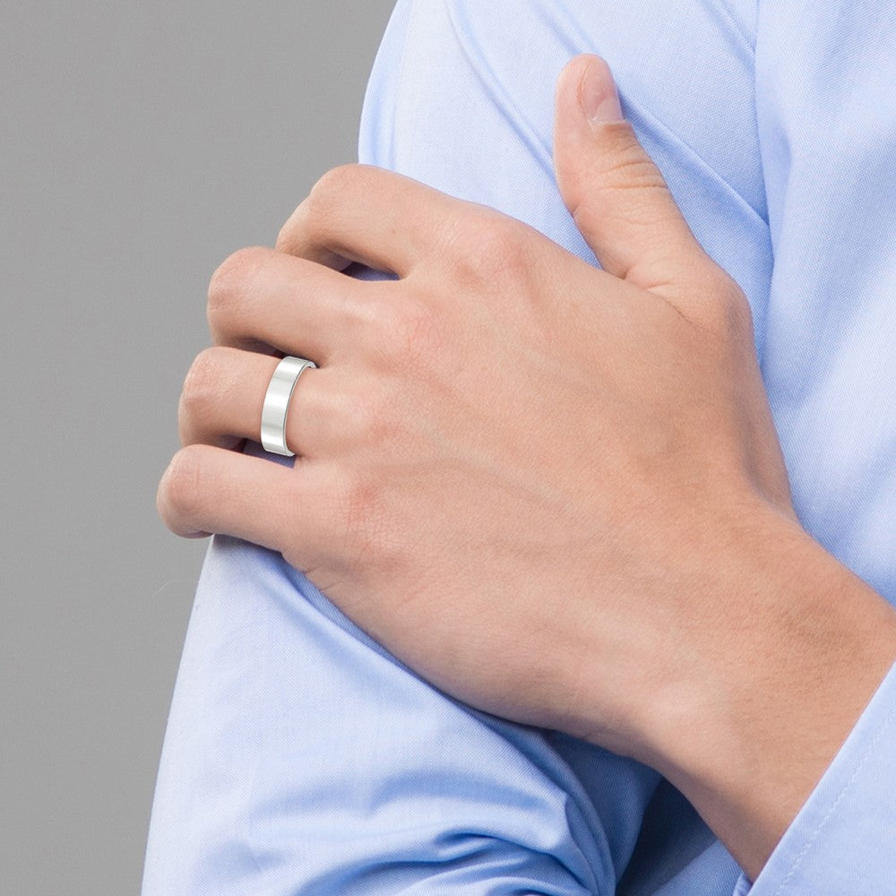 14k White Gold 6mm Standard Weight Flat Comfort Fit Wedding Band