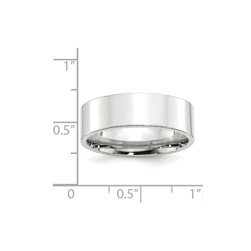 14k White Gold 7mm Standard Weight Flat Comfort Fit Wedding Band