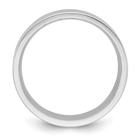 14k White Gold 8mm Standard Weight Flat Comfort Fit Wedding Band