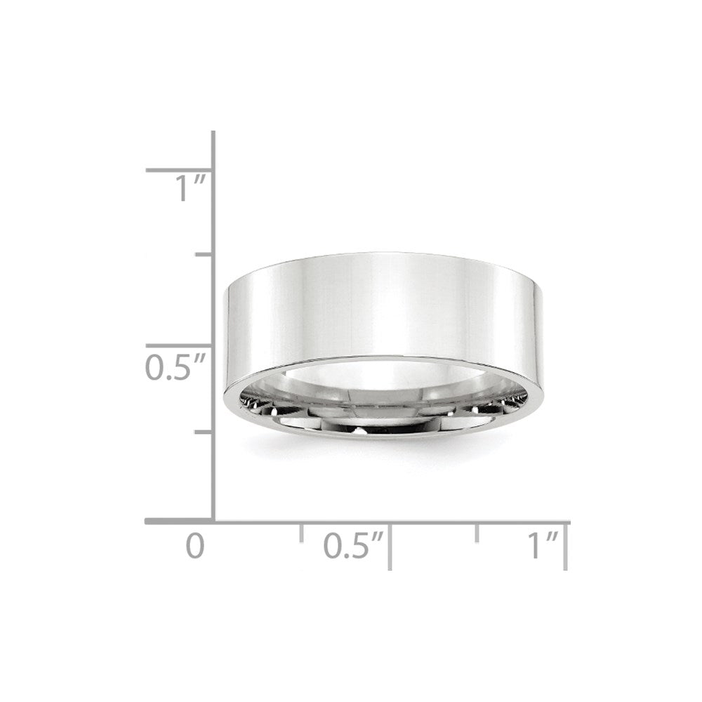 14k White Gold 8mm Standard Weight Flat Comfort Fit Wedding Band