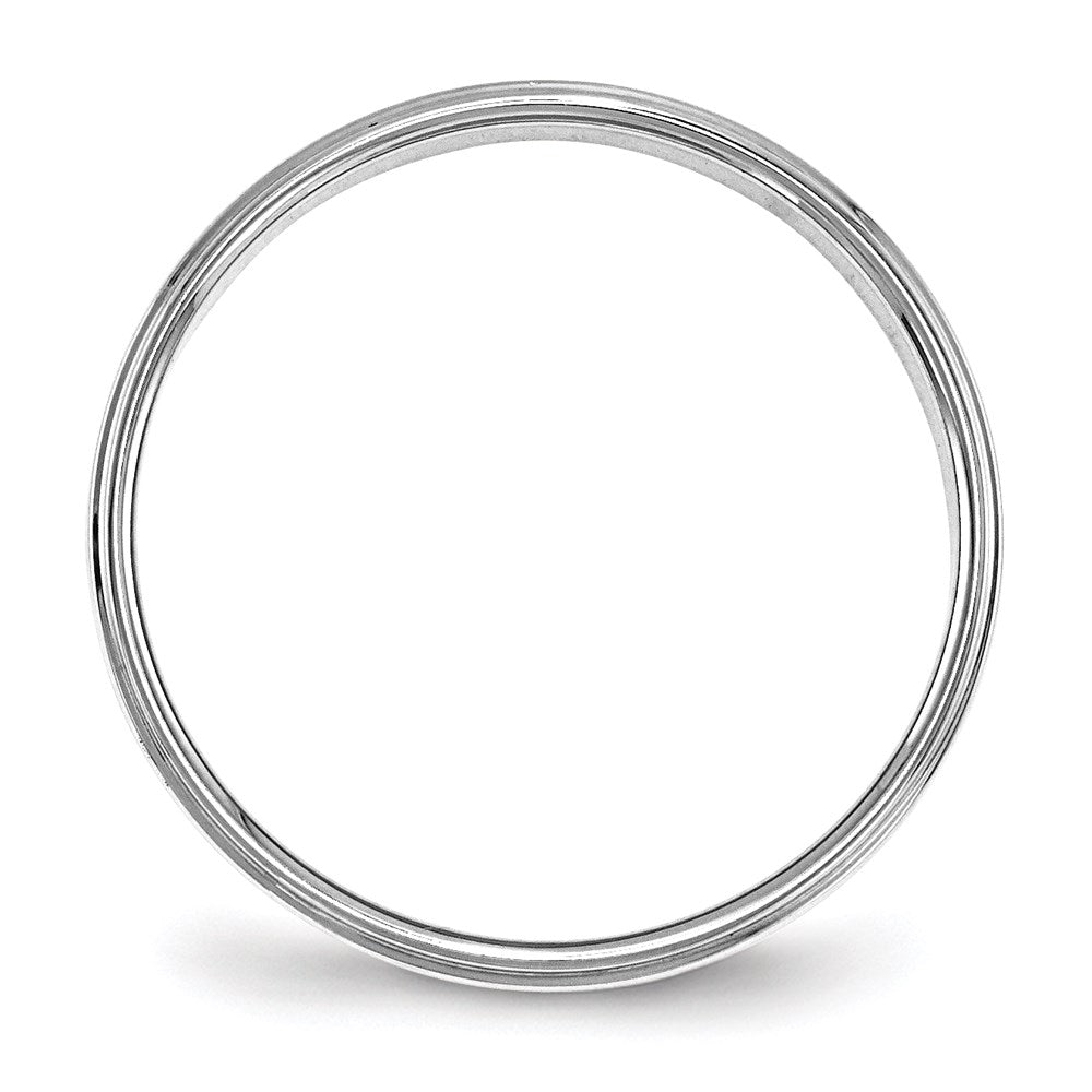 14k White Gold 4mm Flat with Step Edge Wedding Band