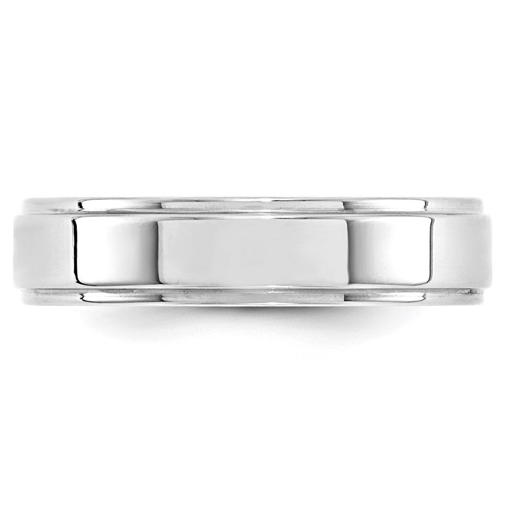 14k White Gold 5mm Flat with Step Edge Wedding Band