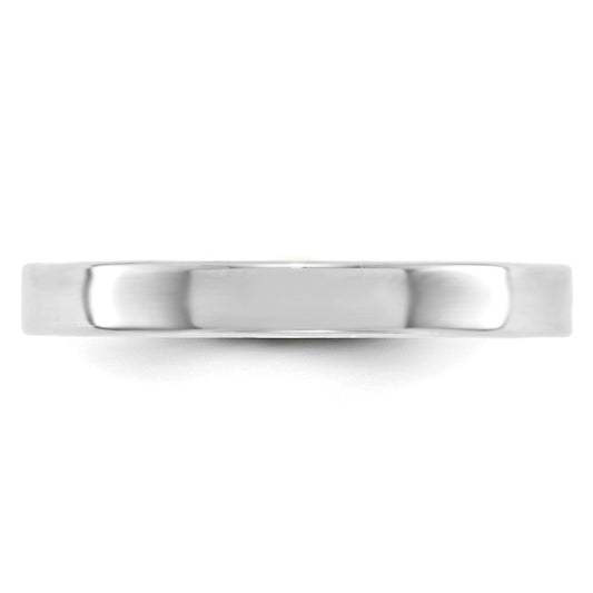 14k White Gold 3mm Lightweight Flat Wedding Band