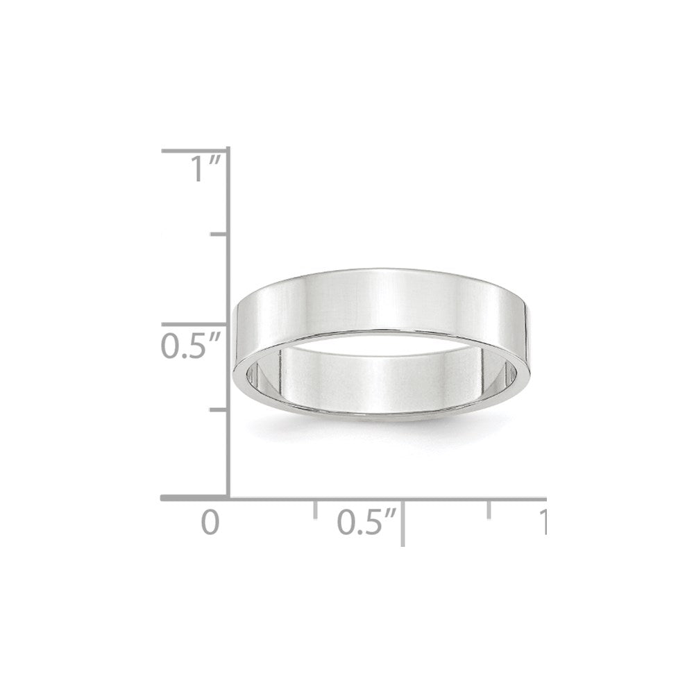 14k White Gold 5mm Lightweight Flat Wedding Band