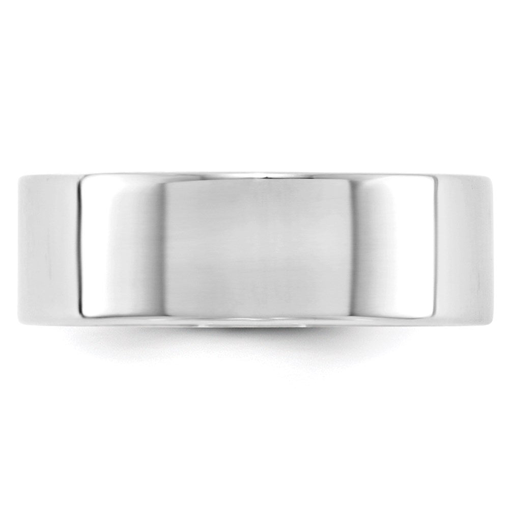 14k White Gold 7mm Lightweight Flat Wedding Band