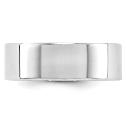 14k White Gold 7mm Lightweight Flat Wedding Band