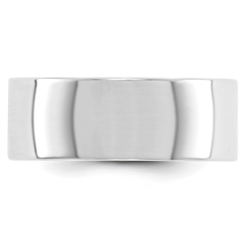 14k White Gold 8mm Lightweight Flat Wedding Band
