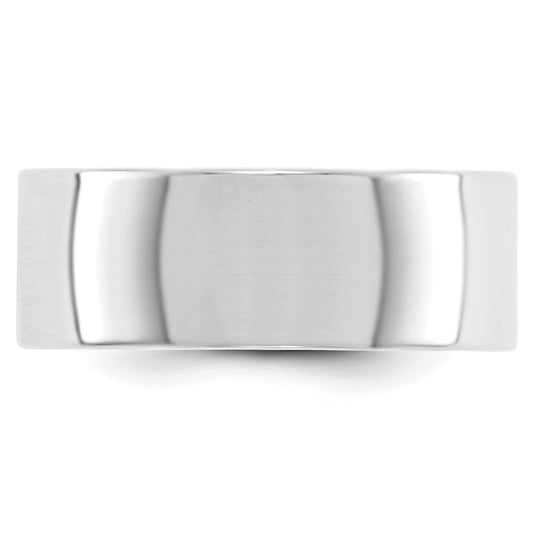 14k White Gold 8mm Lightweight Flat Wedding Band
