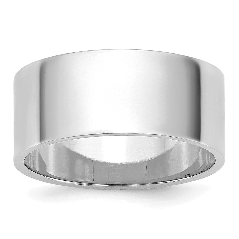 14k White Gold 8mm Lightweight Flat Wedding Band 