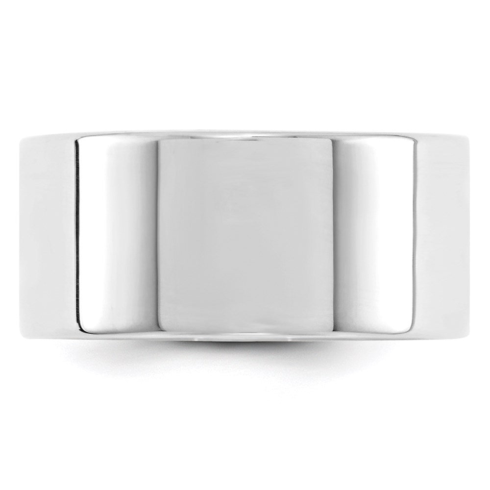 14k White Gold 10mm Lightweight Flat Wedding Band