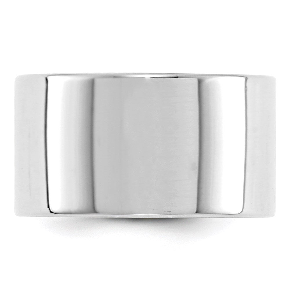 14k White Gold 12mm Lightweight Flat Wedding Band