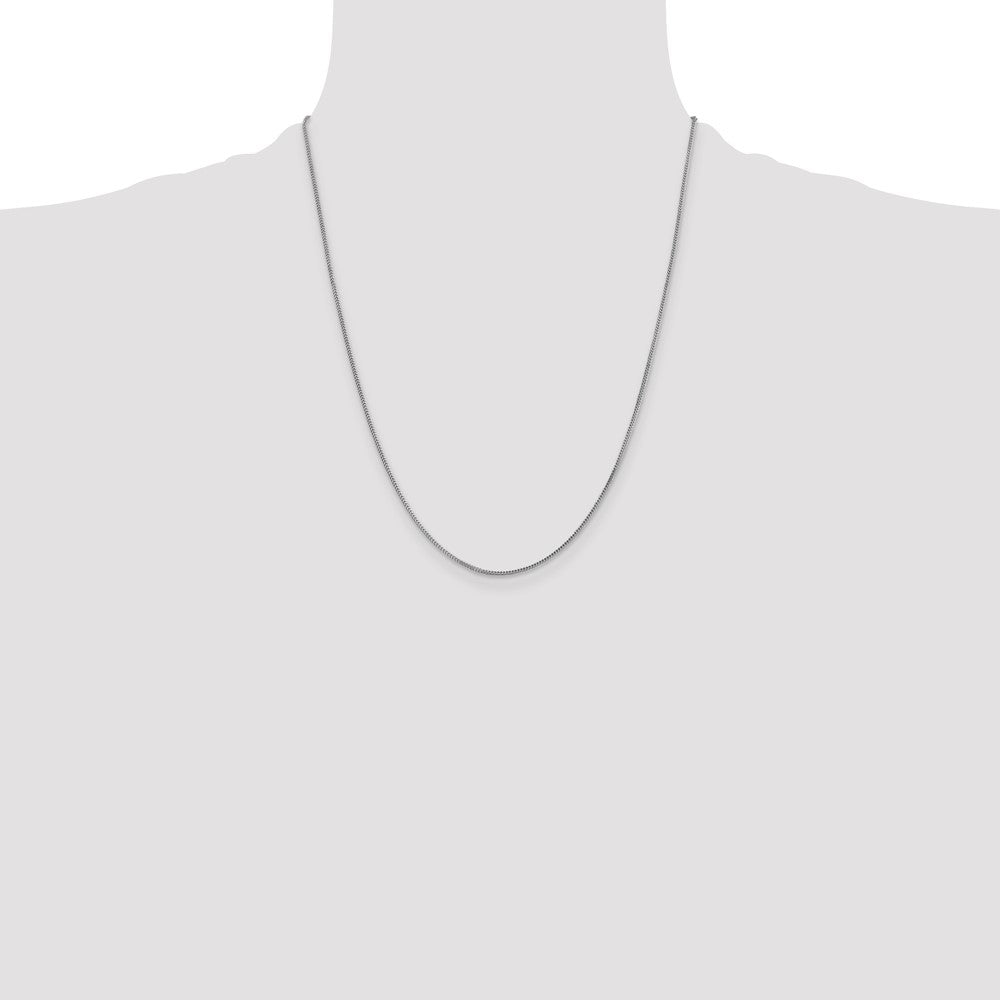 14K White Gold .9mm Franco with Lobster Clasp Chain