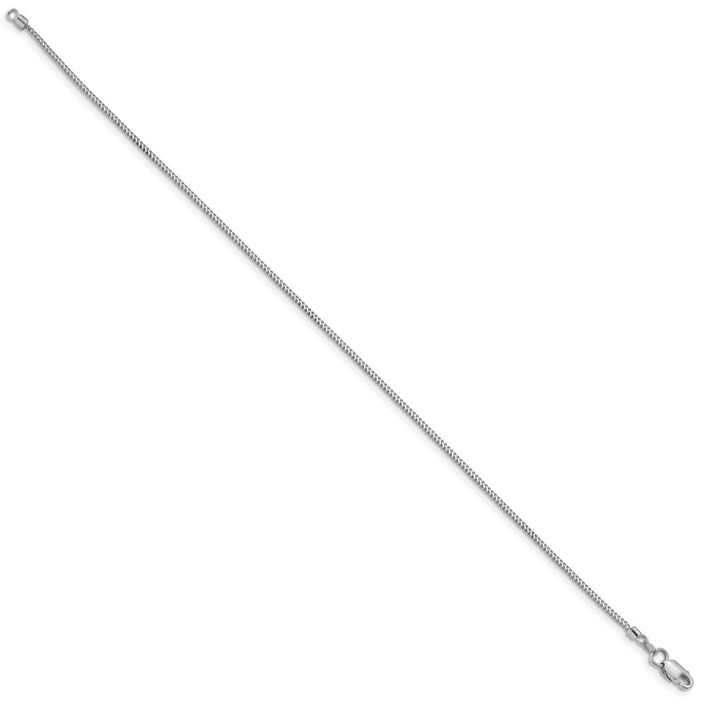 14K White Gold .9mm Franco with Lobster Clasp Bracelet