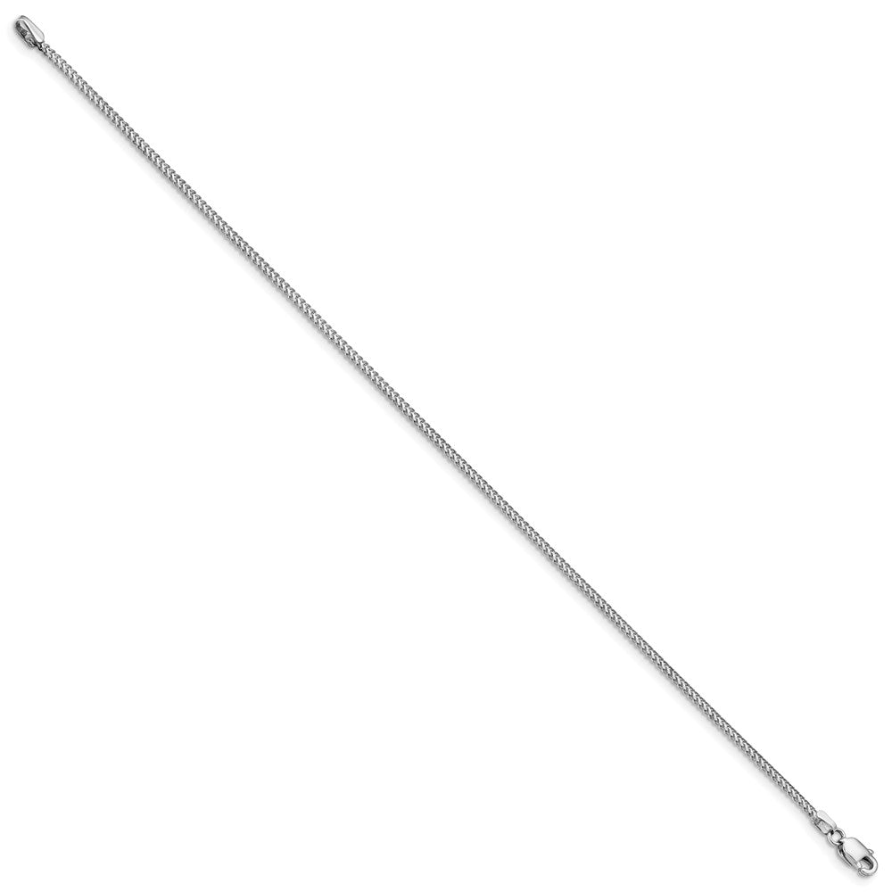 14K White Gold 1mm Franco with Lobster Clasp Bracelet