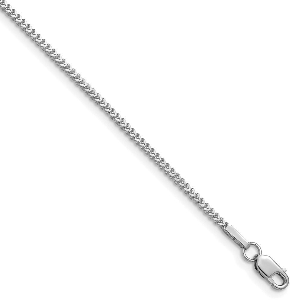 14K White Gold 1mm Franco with Lobster Clasp Chain