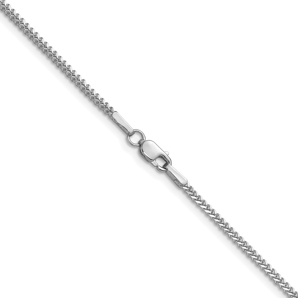 14K White Gold 1.3mm Franco with Lobster Clasp Chain